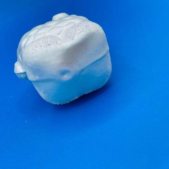 Cute White Glittery Blown Glass Fluffy Sheep Lamp Christmas Tree Ornament - Picture 6 of 8